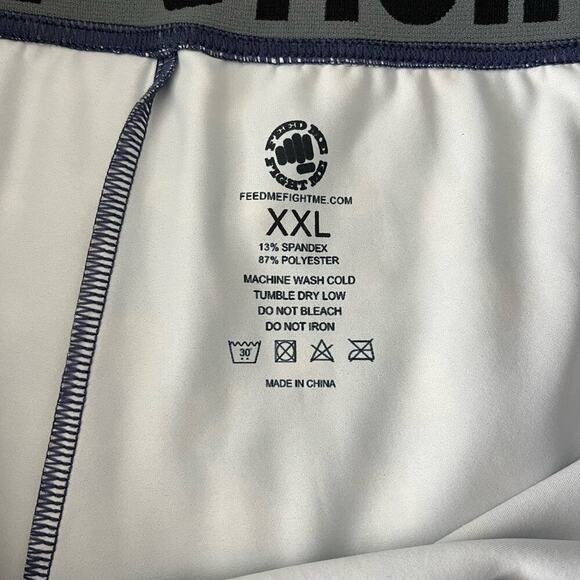 Feed Me Fight Me Blue Hemberger Taco French Fry Print Athletic Shorts Size XXL - Picture 4 of 6